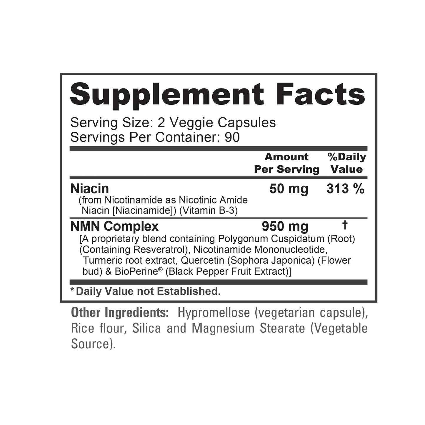 NusaPure NMN Complex 1,000 mg per Serving with Resveratrol, Turmeric Root, Quercetin & BioPerine, 180 Vegan Capsules (90 Servings) โ Non-GMO, Vegan, Lab Tested, Made in cGMP Facility