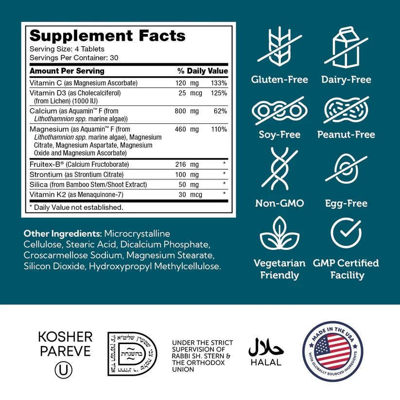 Zahler BoneFactor™ – Plant-Based Calcium + D3, K2 & Magnesium Maximum Bone & Joint Support