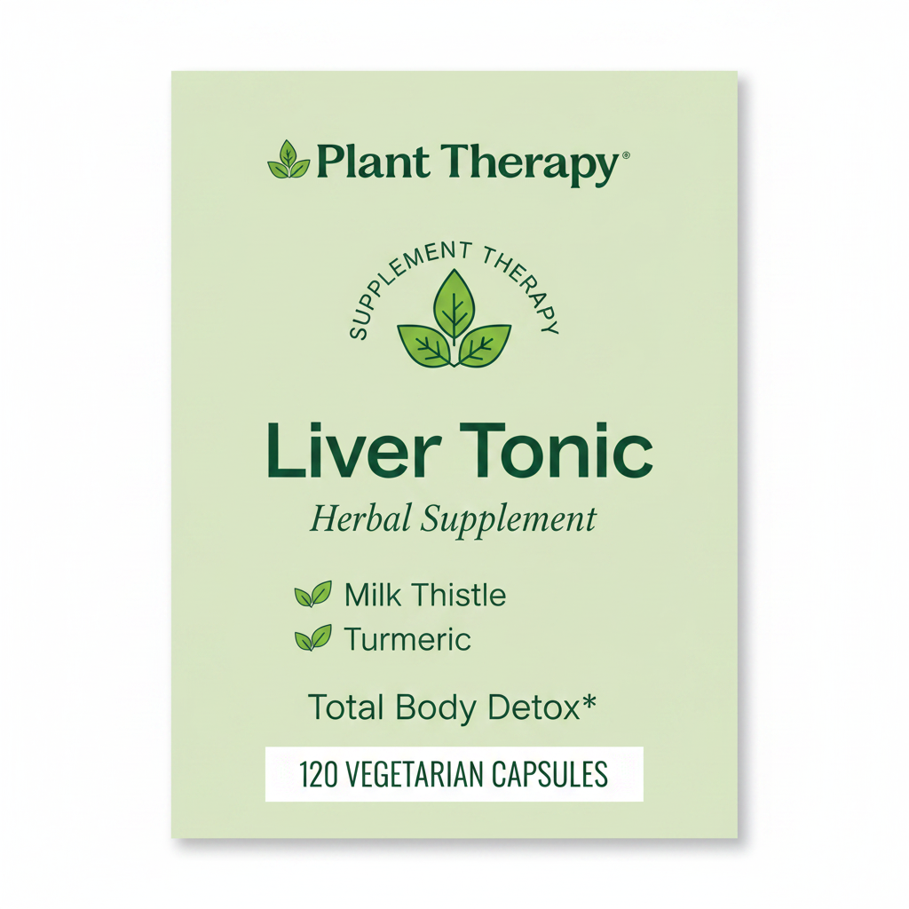 Plant Therapy Liver Tonic Herbal Supplement – Milk Thistle, Turmeric & Dandelion, 120 Vegetarian Capsules
