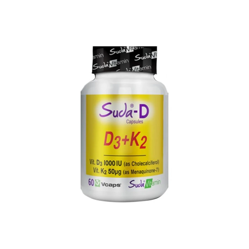 Suda Vitamin Suda-D D3+K2 Daily Support Supplement 60 Capsules