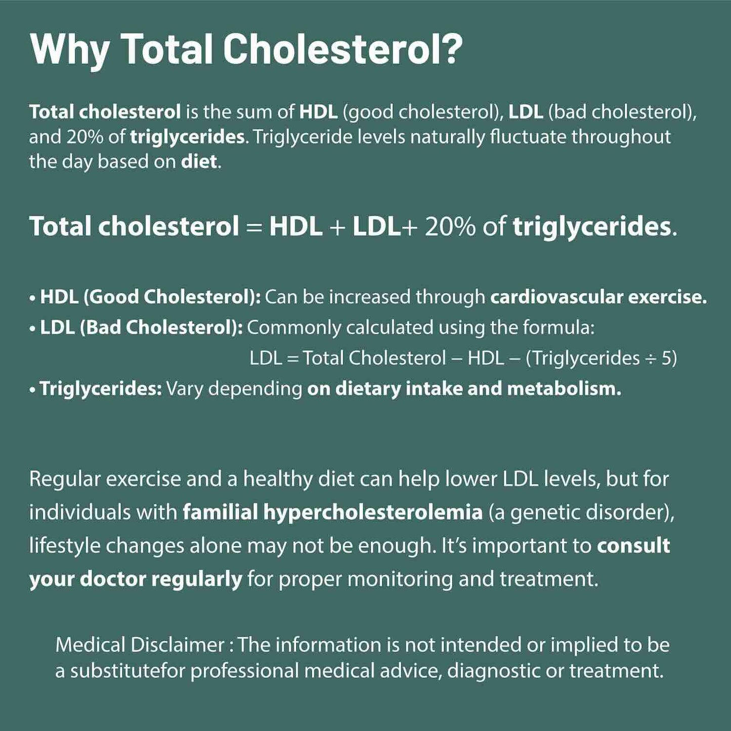 HeartsCare C1 Plus Total Cholesterol Meter Test Kit at Home with 10 strips