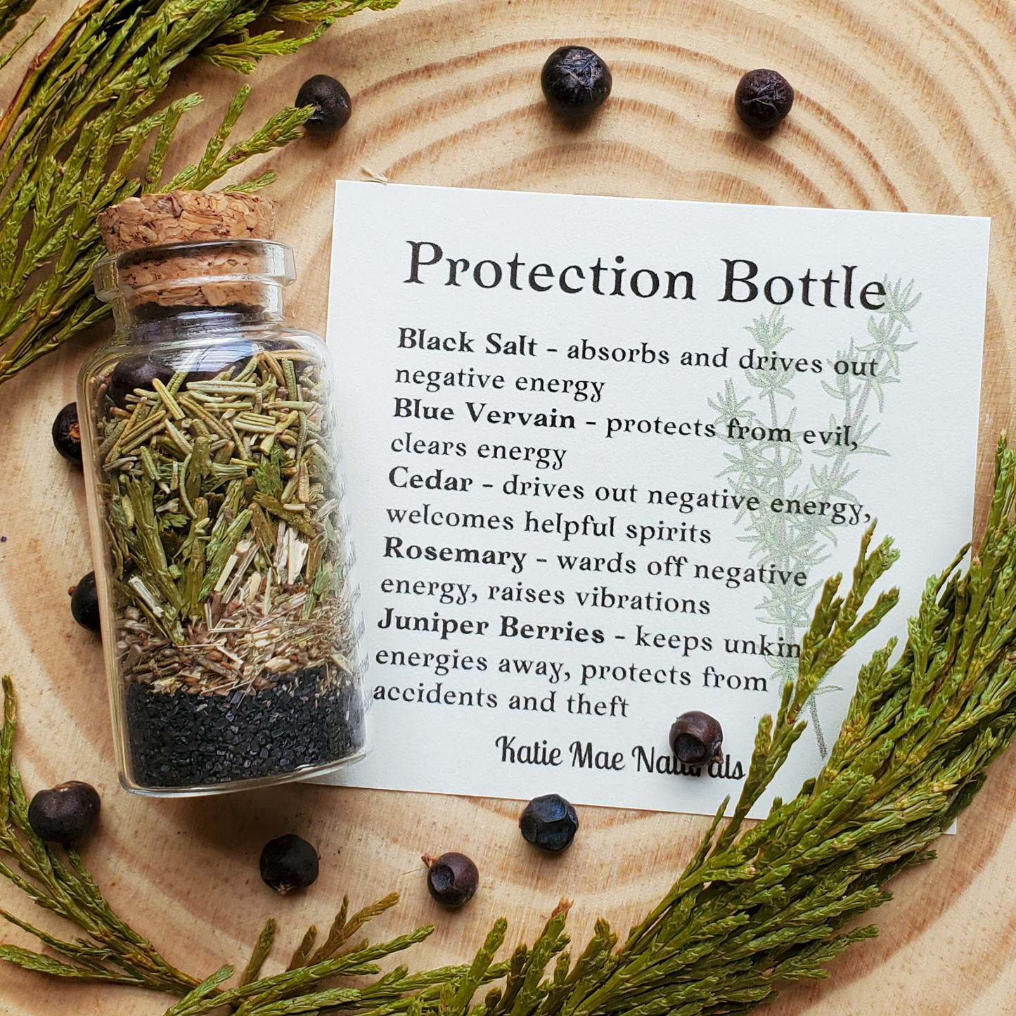 Protection Spell Bottle, Intention Setting for Protection and Clearing Energy