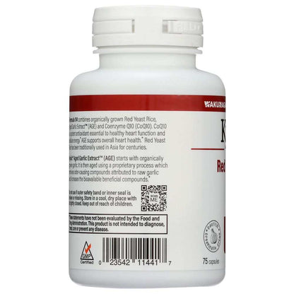 KYOLIC: Aged Garlic Extract Red Yeast Rice Plus CoQ10, 75 capsules