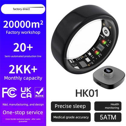 Smart Ring Heart Rate Blood Oxygen Sleep Monitor Step Counter & Female Cycle Tracker