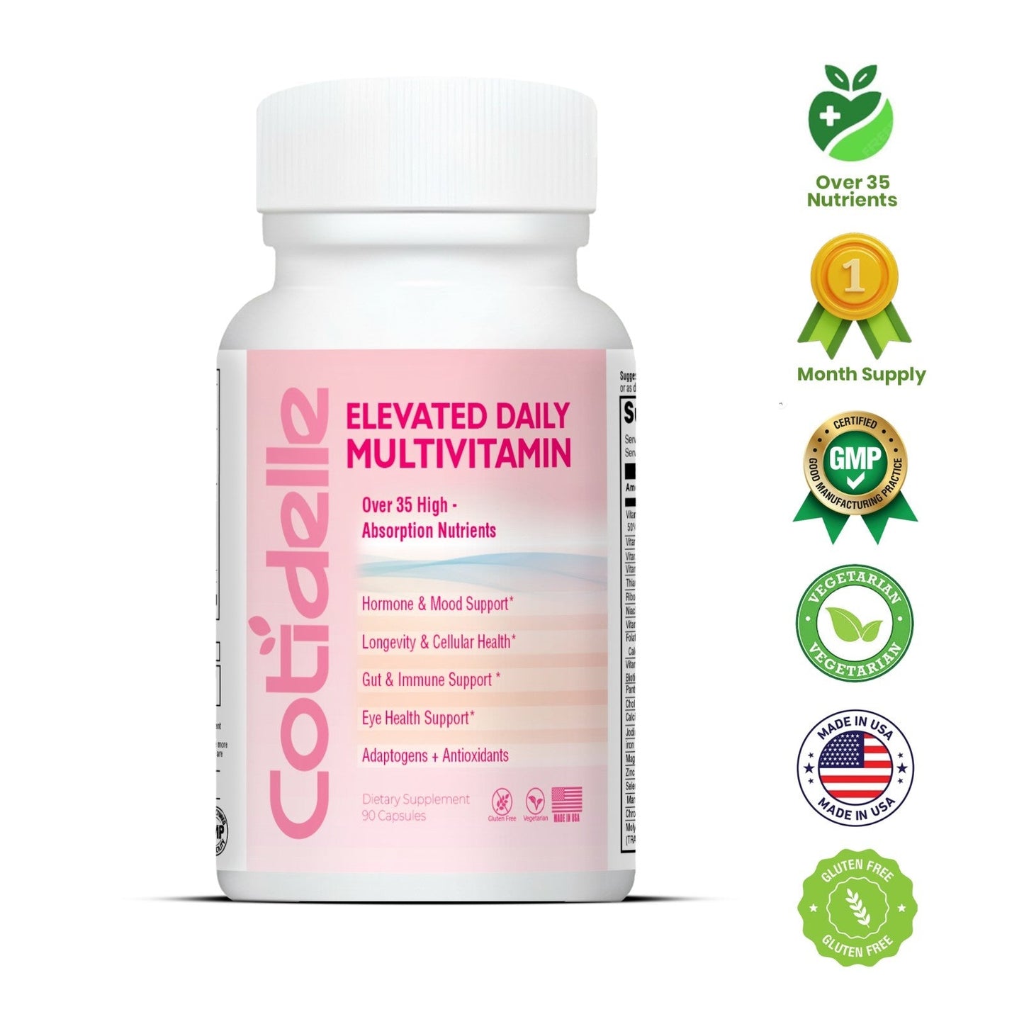 Elevated Daily Multivitamin for Women with Hormonal Balance, Immune Support, Longevity, Wellness, Eye Health and Detox