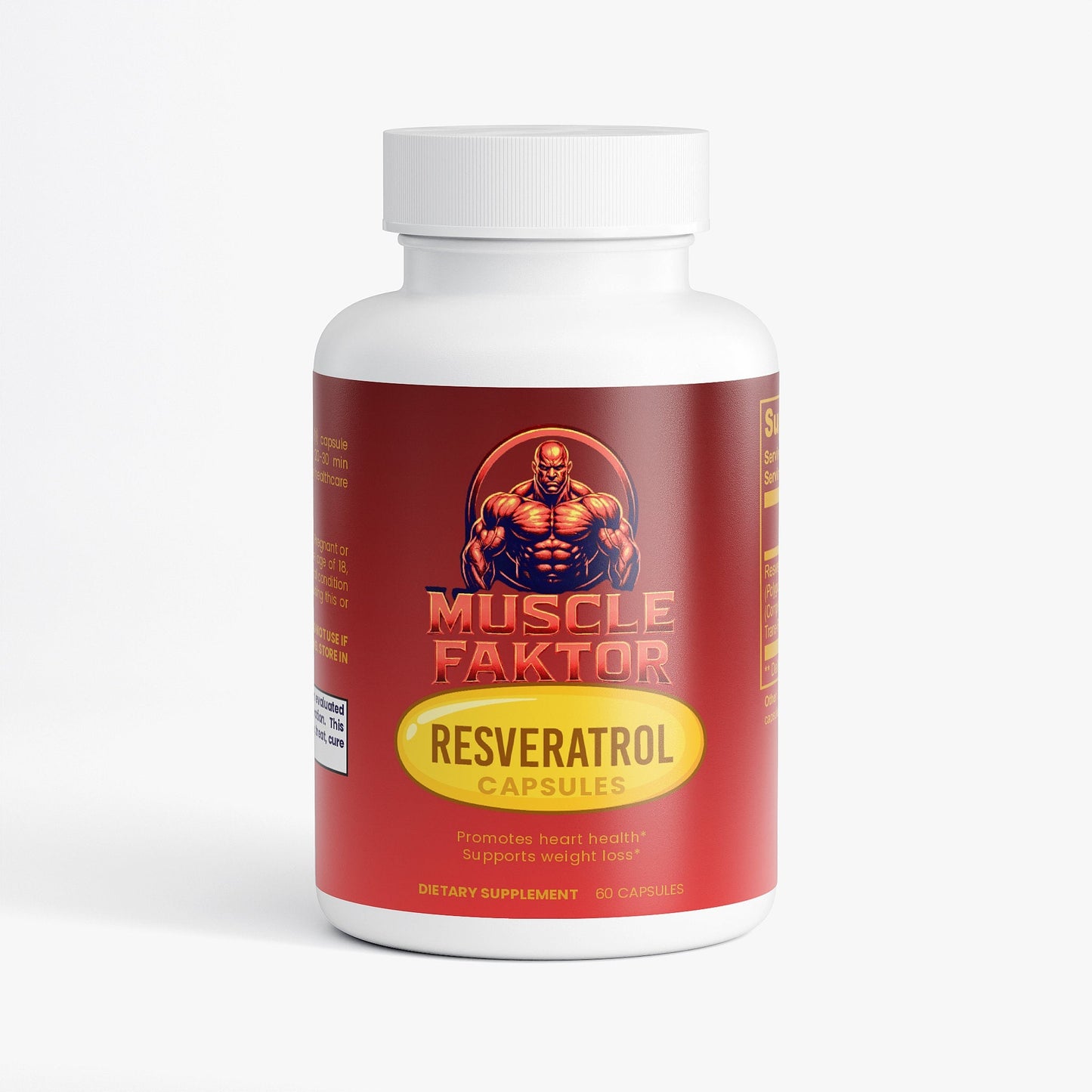 Muscle Faktor Resveratrol 600mg Antioxidant Supplement Capsules