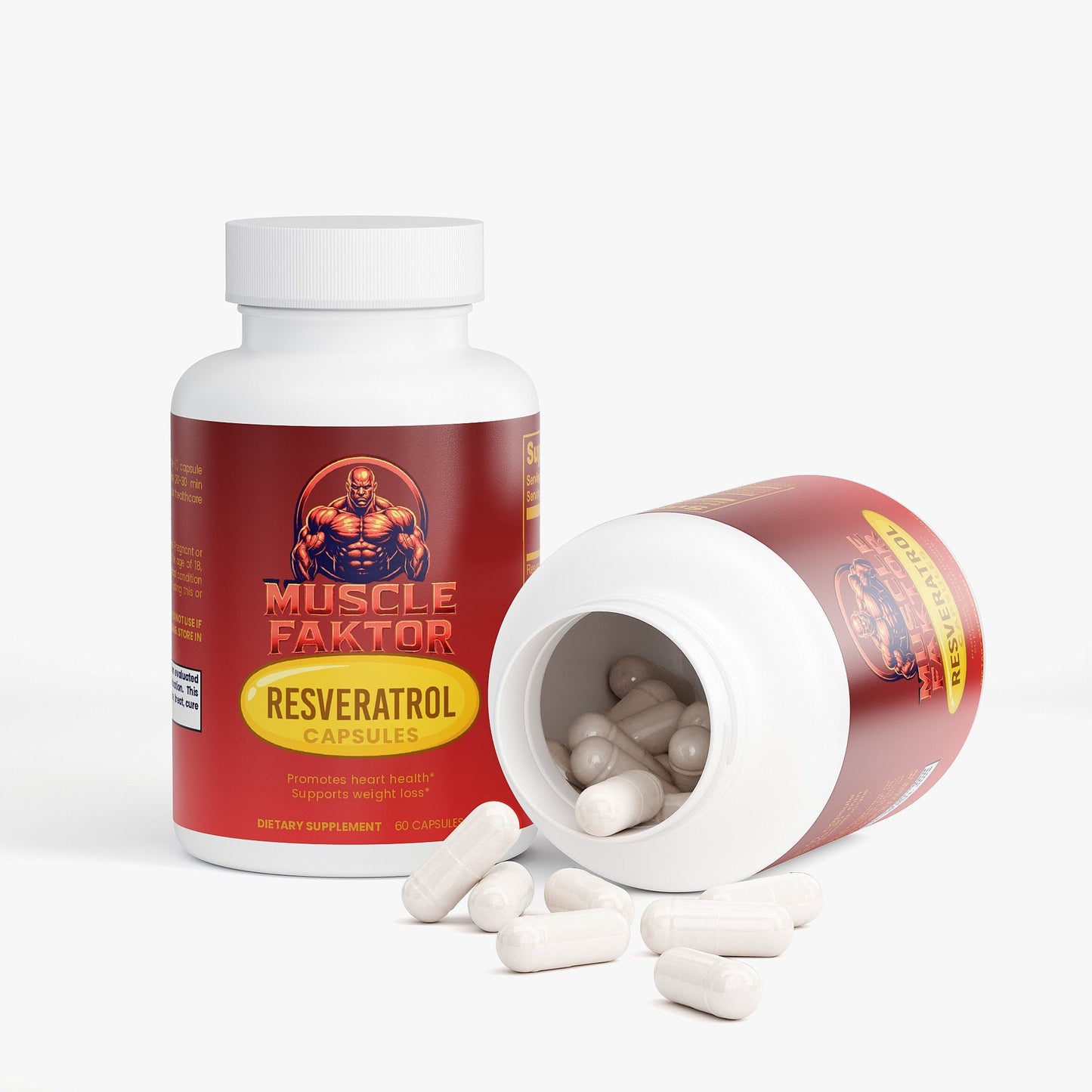 Muscle Faktor Resveratrol 600mg Antioxidant Supplement Capsules