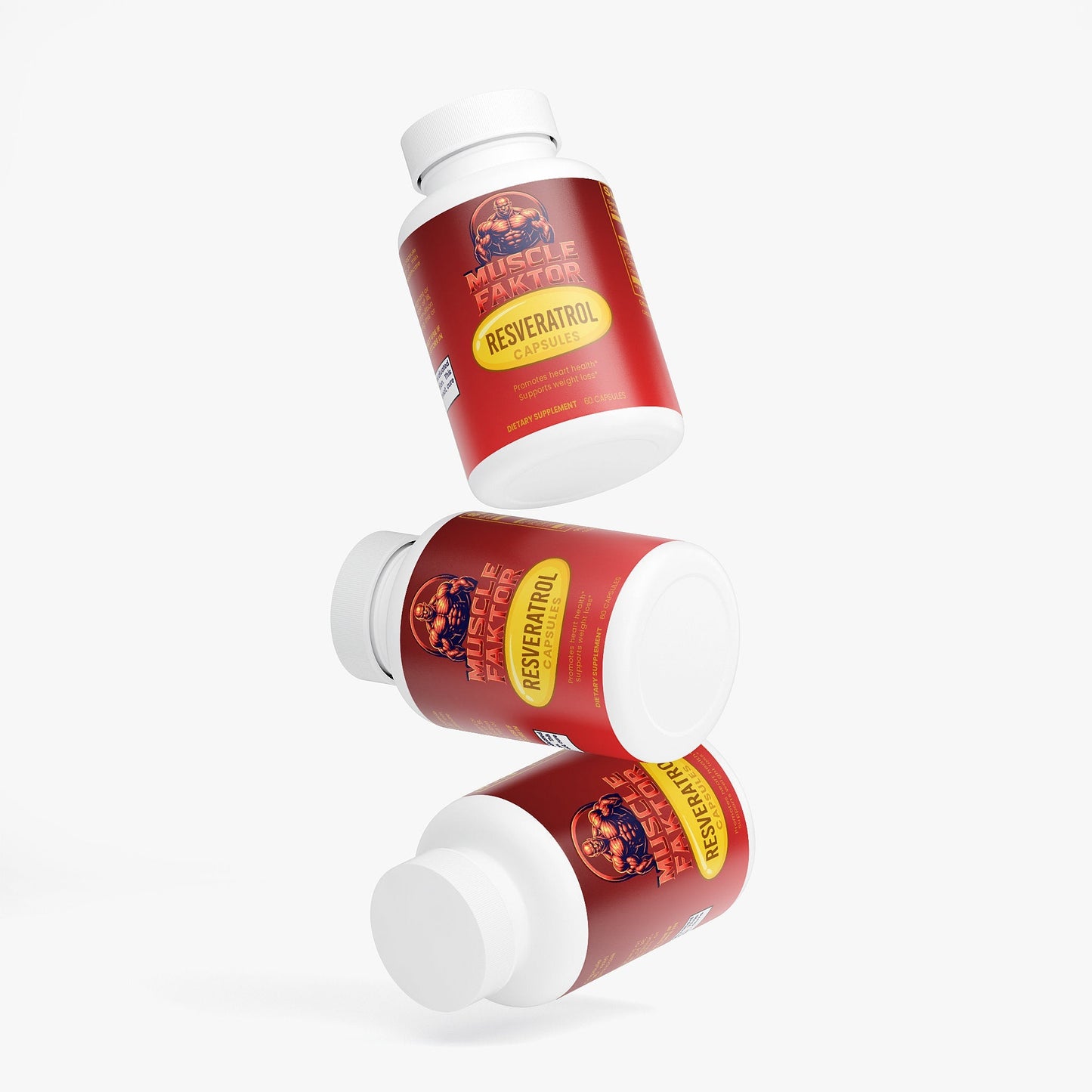Muscle Faktor Resveratrol 600mg Antioxidant Supplement Capsules