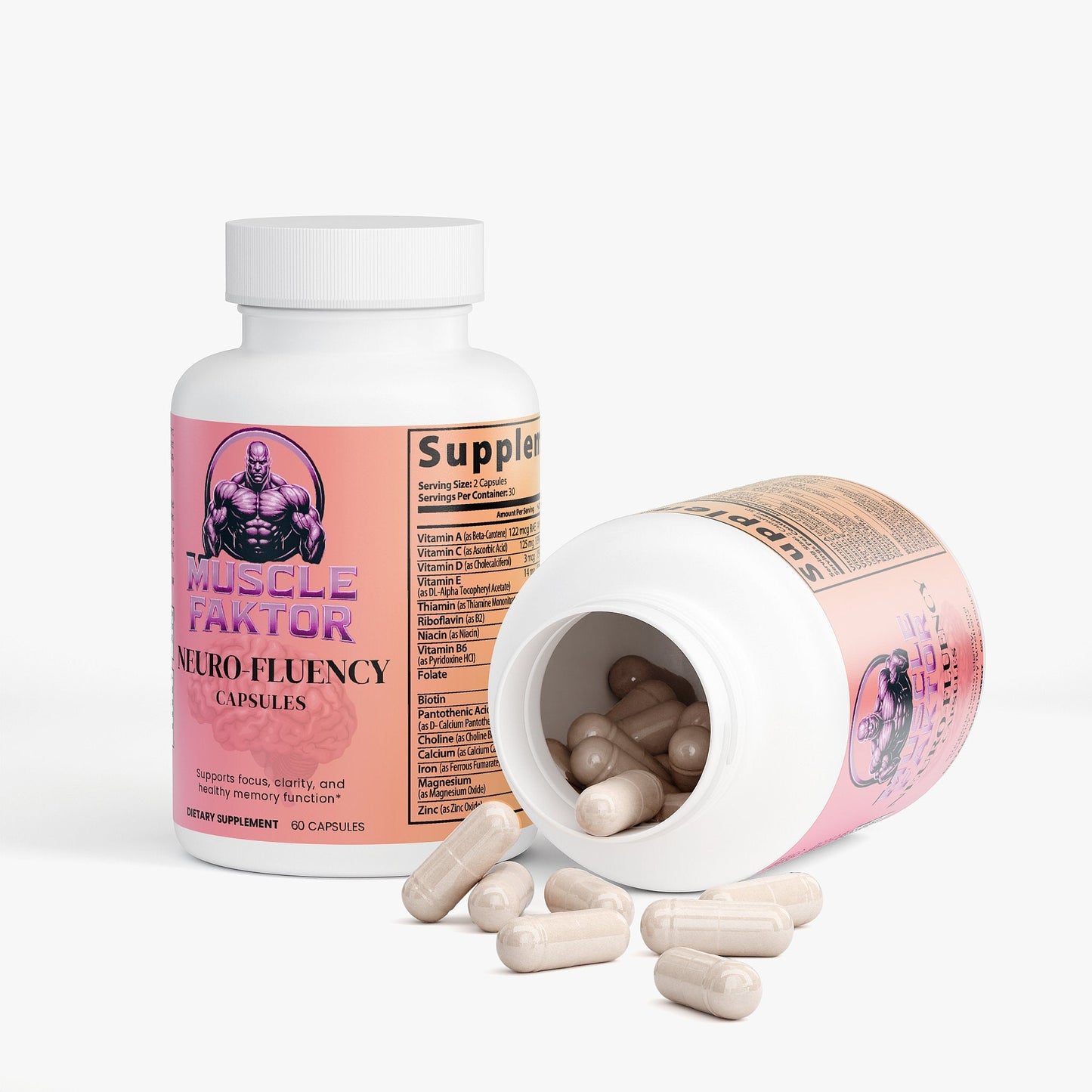 Muscle Faktor NEURO-FLUENCY Brain & Focus Support Capsules