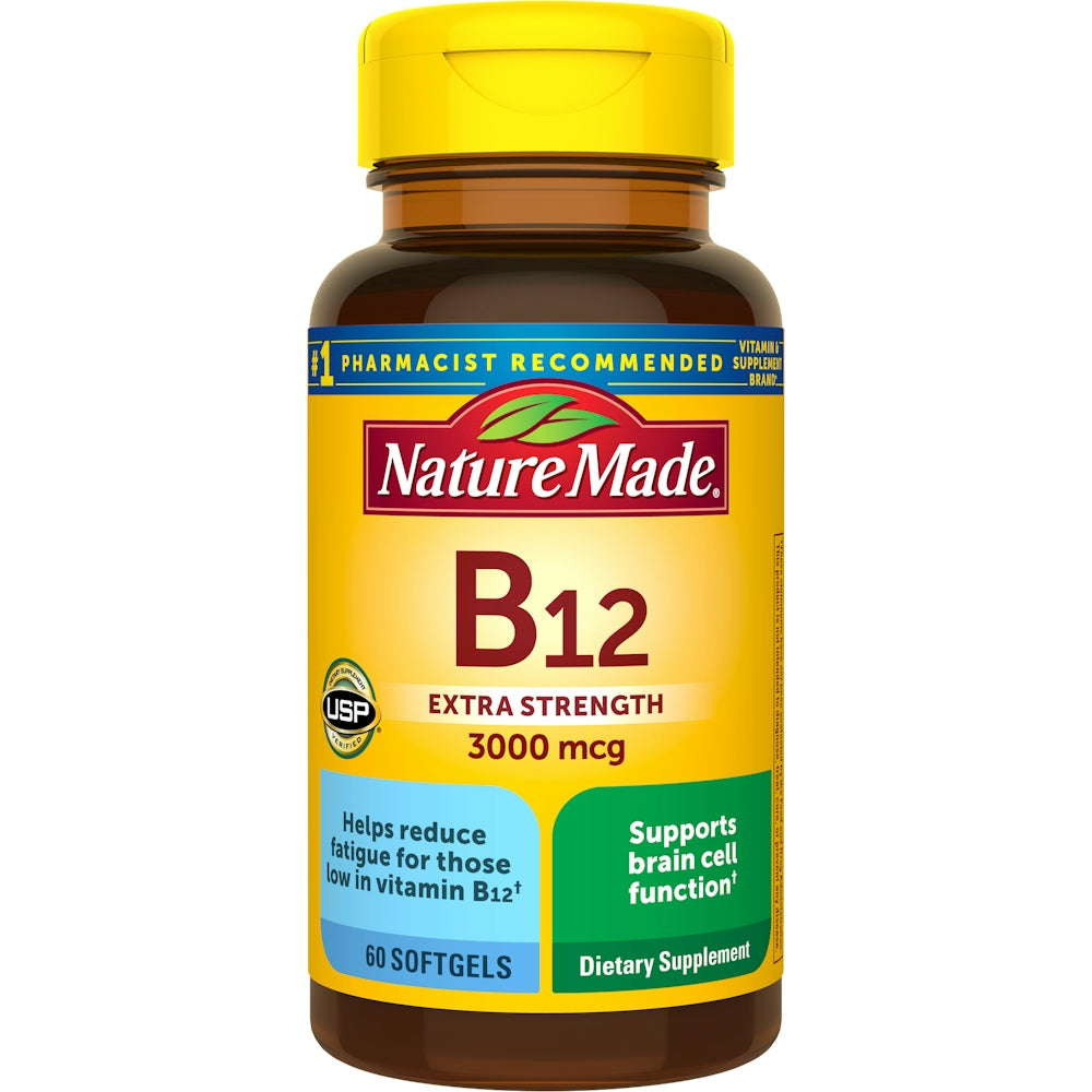 Nature Made Extra Strength Vitamin B12 3000 Mcg Energy Metabolism Support Softgels - 60ct