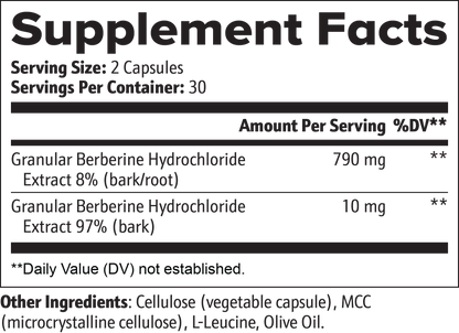 Muscle Faktor Berberine HCl 97% Supplement Capsules