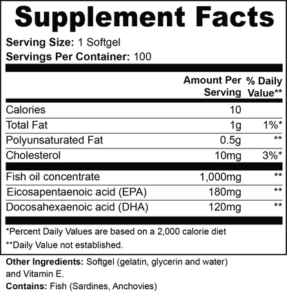 Beat Charge Omega-3 Fish Oils EPA 180mg + DHA 120mg