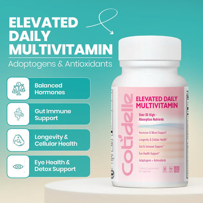 Elevated Daily Multivitamin for Women with Hormonal Balance, Immune Support, Longevity, Wellness, Eye Health and Detox