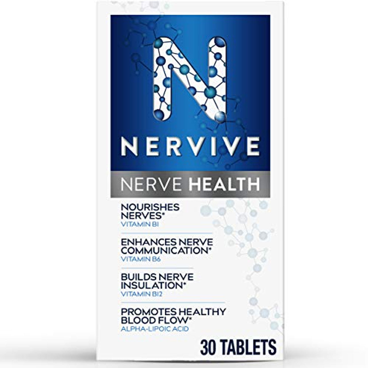 Nervive Nerve Health Support Supplement, Vitamin B Complex & Alpha Lipoic Acid, 30 Count