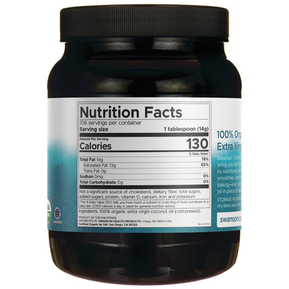 100% Organic Extra Virgin Coconut Oil - Cold Pressed