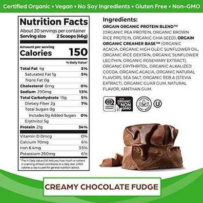 Organic Vegan Protein Powder, (Packaging May Vary)
