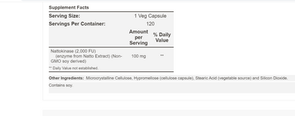 NOW Foods Nattokinase 100mg – 2,000 FU | 60 Veg Caps | Circulation & Cardiovascular Support | Non-GMO