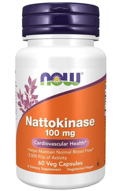 NOW Foods Nattokinase 100mg – 2,000 FU | 60 Veg Caps | Circulation & Cardiovascular Support | Non-GMO