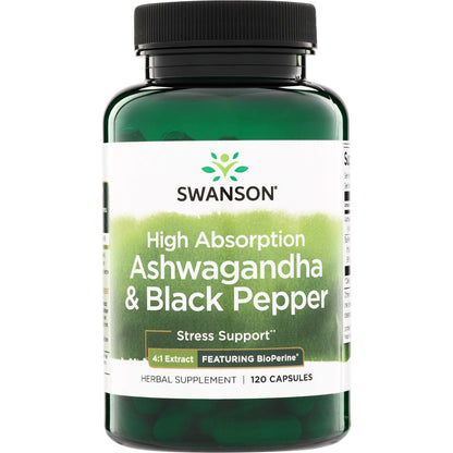 High Absorption Ashwagandha & Black Pepper - Featuring BioPerine