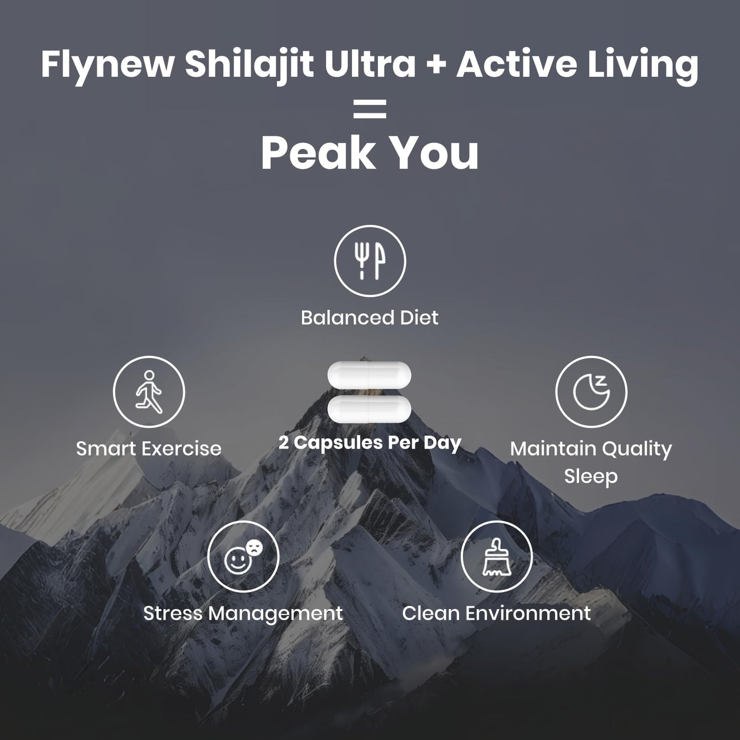 Shilajit for Men Women, Shilajit with Naturally Fulvic Acid & L-Arginine, Himalayan Shilajits for Extra Power, Stamina & Immune Support, Non-GMO, Made in USA, 60 Capsules, 1,300mg Per Serving