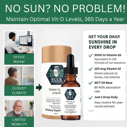 Vitamin D3+K2 Drops with MCT Oil