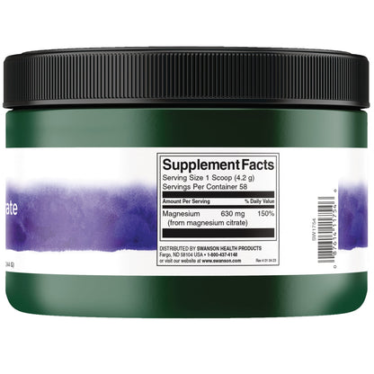 100% Pure Magnesium Citrate Powder - Unflavored