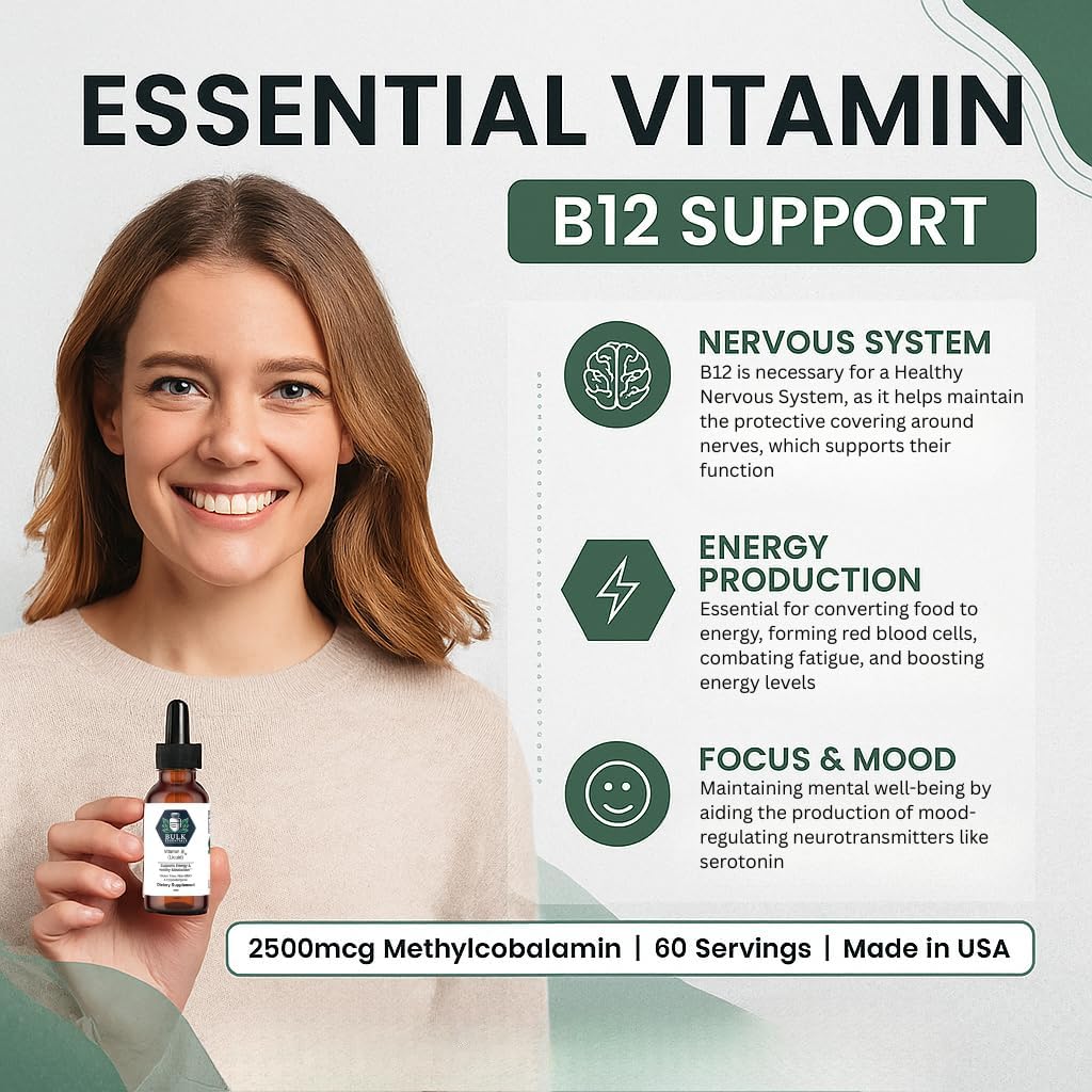 Vitamin B12 Liquid Drops – 2500 mcg methylcobalamin