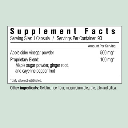 Country Farms Apple Cider Vinegar Capsules with Ginger, Cayenne & Maple – 90 Count
