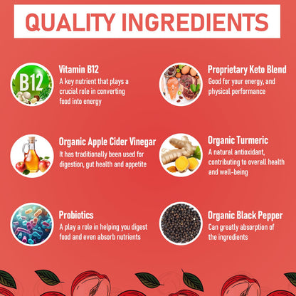 Bestwekk Maximum-Strength Apple Cider Vinegar Gummies with Probiotics & B12 – 2,000 mg, 120 Count