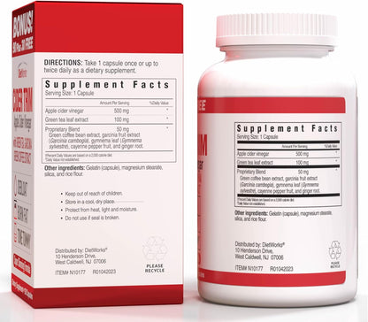 DietWorks Cider Trim Apple Cider Vinegar Capsules – 120 Count