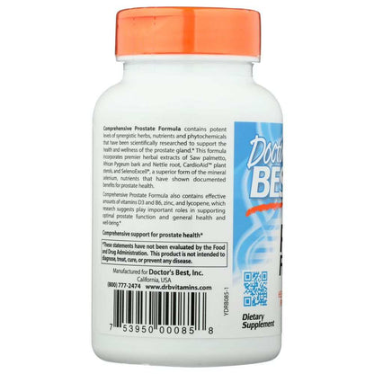 DOCTOR'S BEST: Comprehensive Prostate Formula - Supports Prostate  Wellness 120 vc
