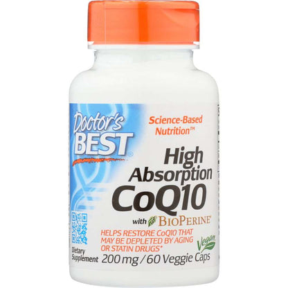 DOCTOR'S BEST: High Absorb CoQ10 200mg, 60vc |Supports Heart & Energy