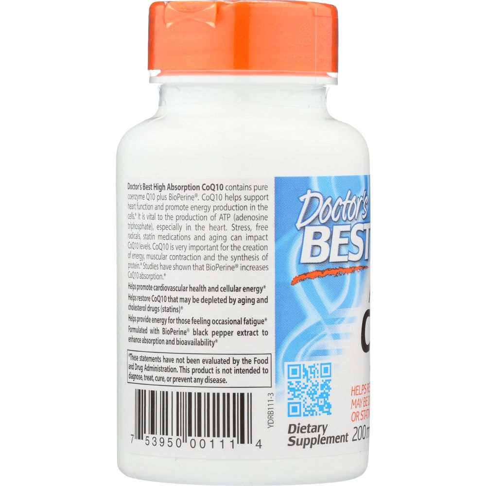 DOCTOR'S BEST: High Absorb CoQ10 200mg, 60vc |Supports Heart & Energy
