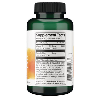 Chewable Vitamin C - Natural Cherry Flavor Sugar Free