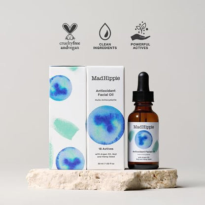 Mad Hippie Antioxidant Facial Oil - Face Oil For Women/Men With Organic Argan Oil, Non-Comedogenic Moisturizer For Face With Natural Sources Of Vitamin C & Vitamin E Oil For Skin Care, 1.02 Oz -
