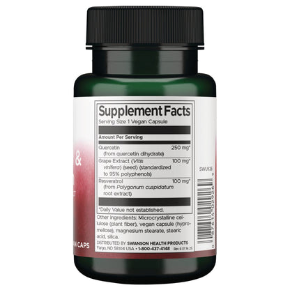 Resveratrol & Quercetin with Grape Seed Extract -3 in 1 Formula