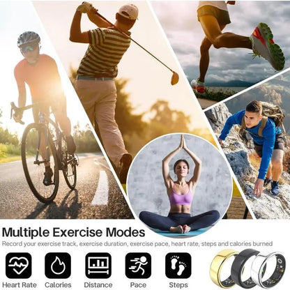 Smart Health Ring Fitness Tracker for Women Men Heart Rate Sleep Monitoring Step Counting IP68 Waterproof Activity Ring Compatible with Ios Android No Subscription