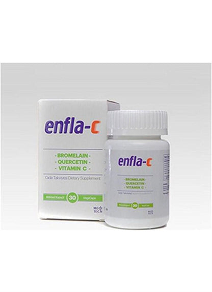 Enfla-C Dietary Supplement - Bromelain Vitamin C Quercetin Capsules for Immune Support
