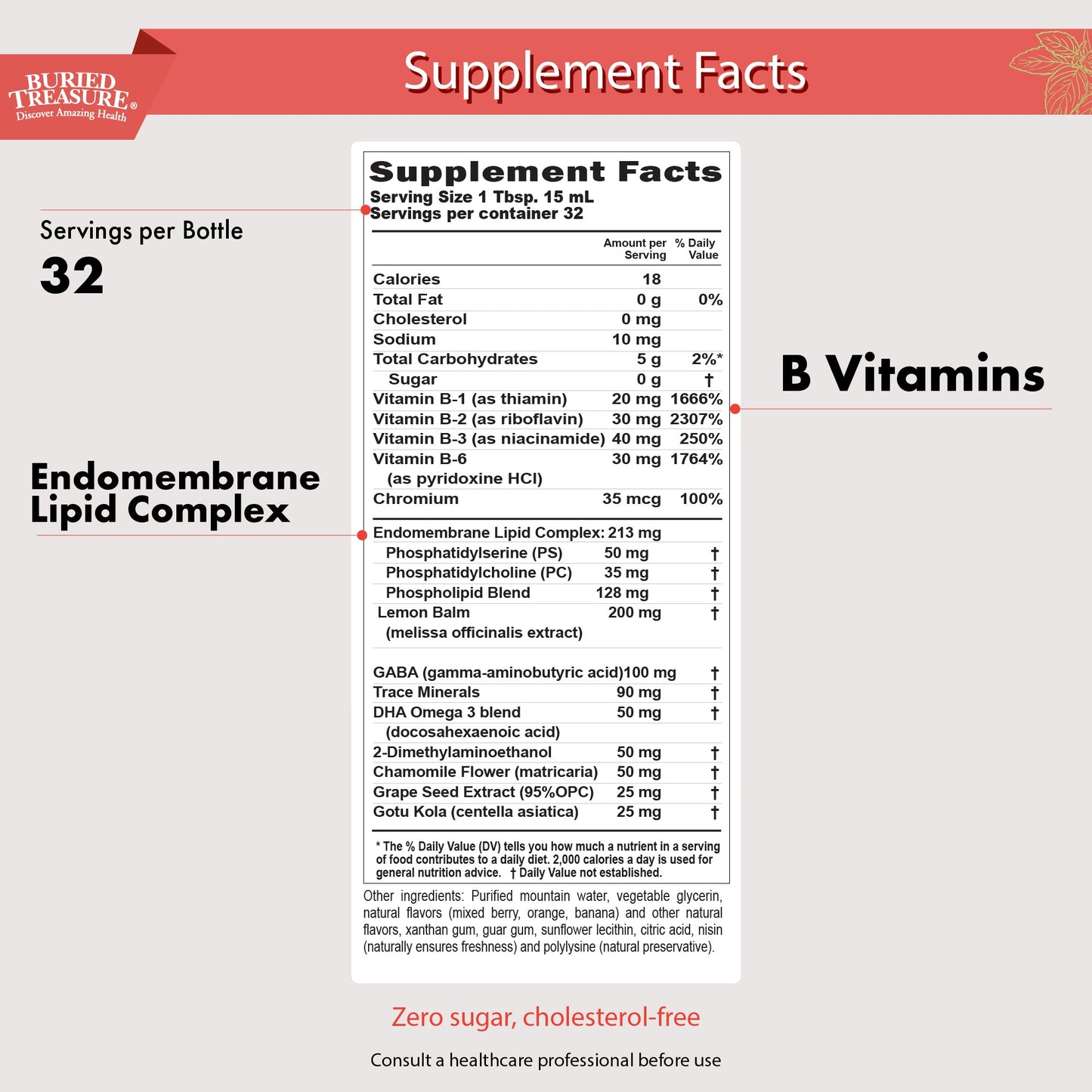 Added Attention – Liquid Supplement for Kids with DHA, B Vitamins & Phospholipids | Brain-Friendly Nutrients in a Natural Raspberry Flavor | 16 oz