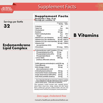 Added Attention – Liquid Supplement for Kids with DHA, B Vitamins & Phospholipids | Brain-Friendly Nutrients in a Natural Raspberry Flavor | 16 oz