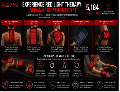 Red Light Pain Relief Kit – 5 Devices for Full-Body Relief
