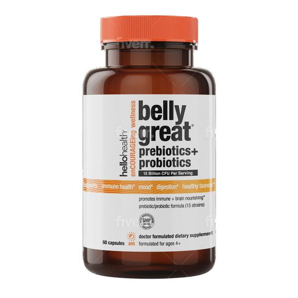 15-in-1 Pre-Probiotics + D3 + Methylfolate capsules - Belly Great