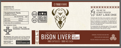 100% Grass-Fed Bison Liver (with Heart Added)