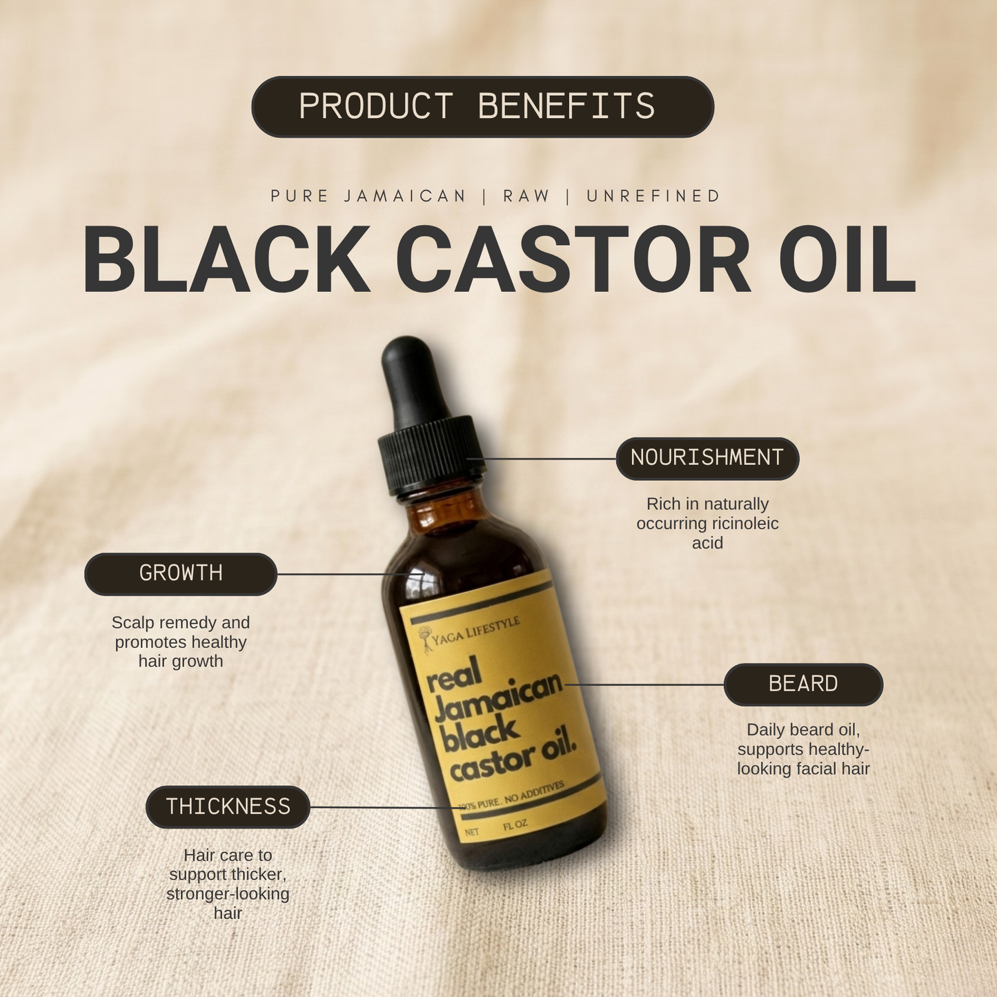 Raw Unrefined Jamaican Black Castor Oil