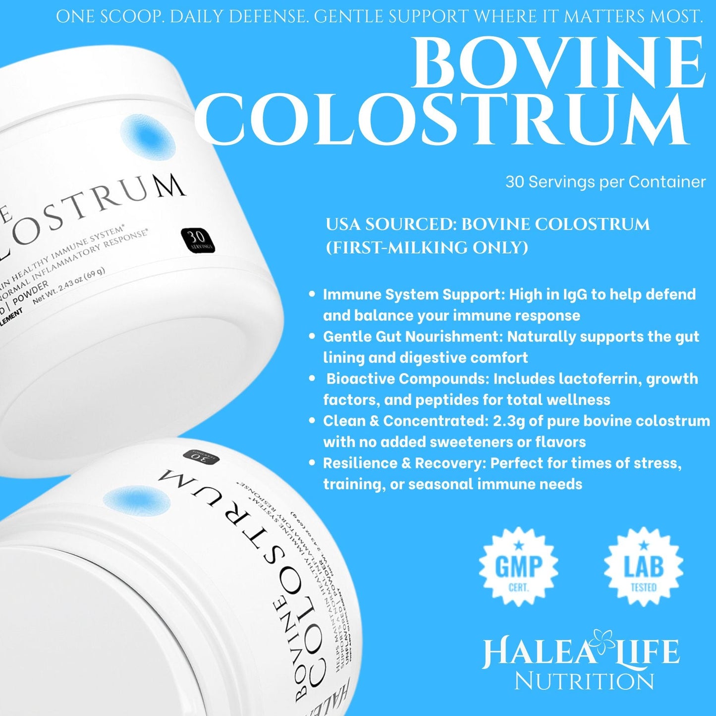 Bovine Colostrum Powder 2300 mg – Unflavored Immune Support