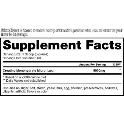 Dragon Pharma Creatine Monohydrate, 300 Grams - 60 Servings