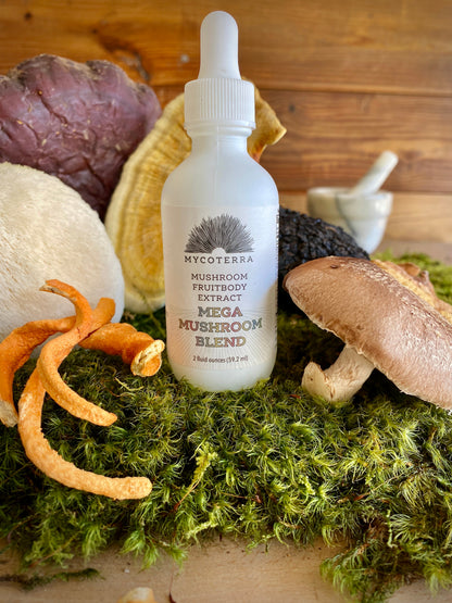 Organic Mega Blend Mushroom Tincture 2oz.