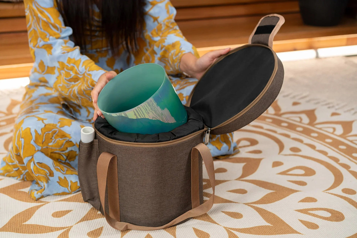 6.75" Essence Solfeggio Crystal Singing Bowl, 285 Hz, Turquoise Green