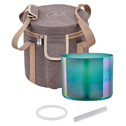 6.75" Essence Solfeggio Crystal Singing Bowl, 285 Hz, Turquoise Green