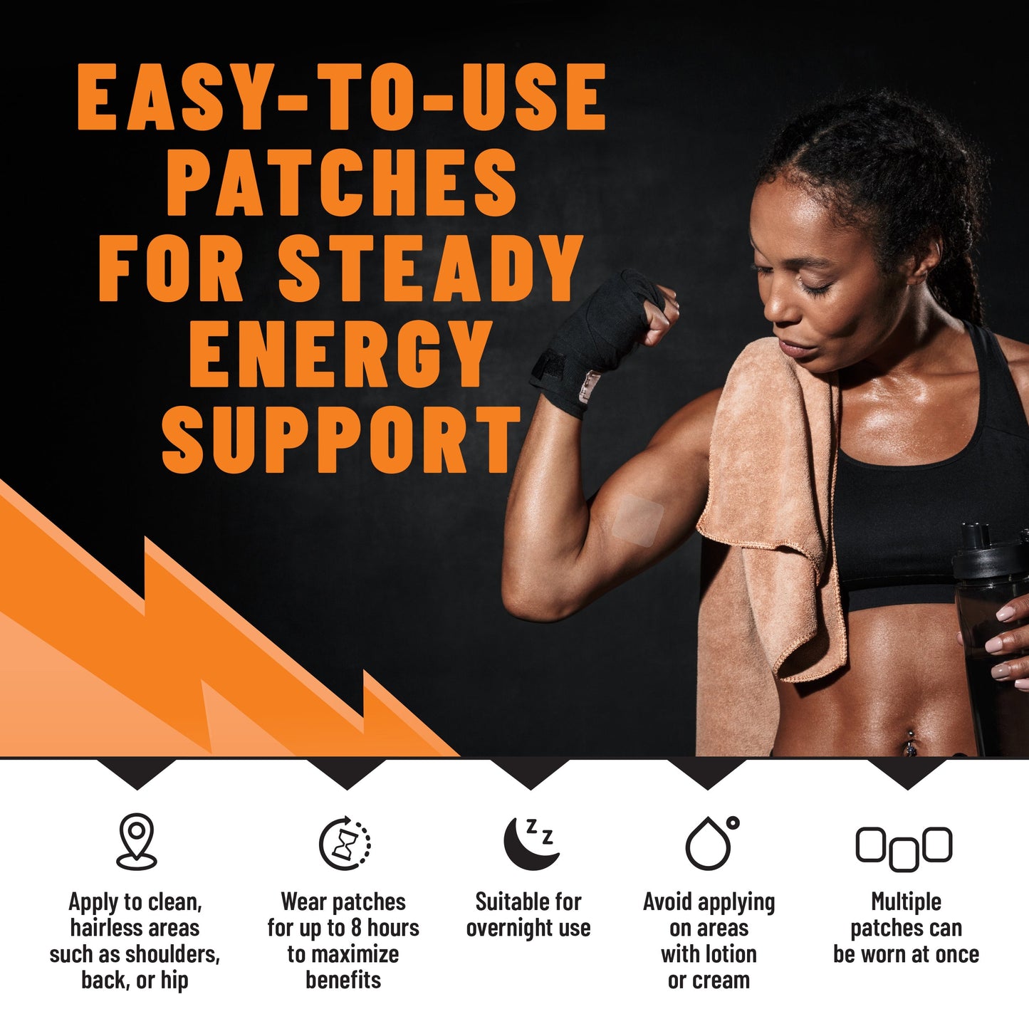 Energy Patches Natural Energy & Metabolism Support with B-Complex Vitamins, 36 Patches